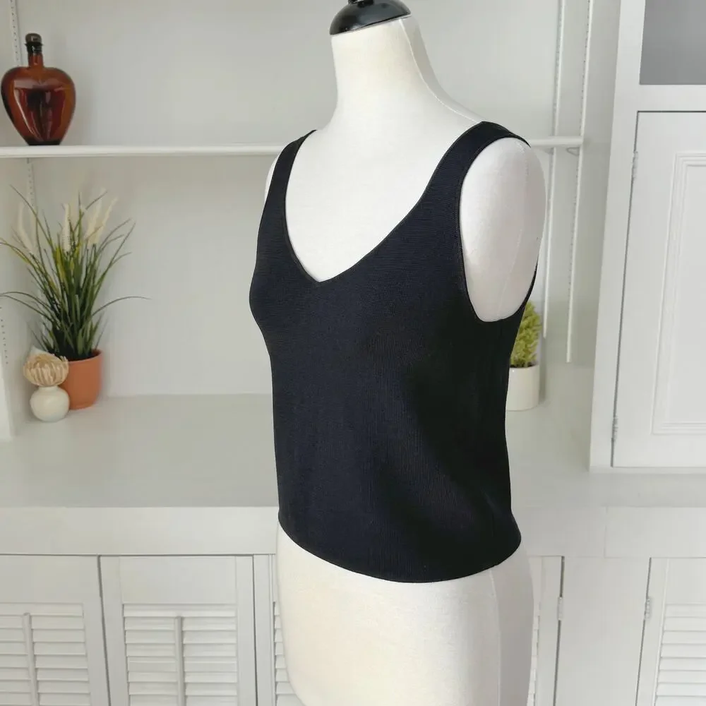 NWT House of Harlow 1960 Black Knit Compression Tank Size M - Picture 2 of 6